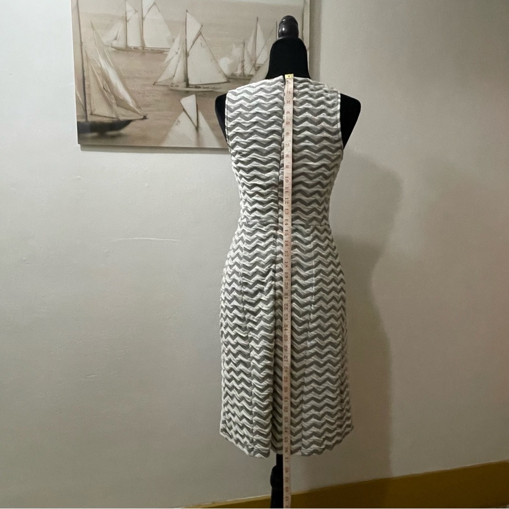 Zigzag Patterned Textured Gray Midi Dress by 41Hawthorn Size: Extra Small XS NWO - Picture 8 of 12